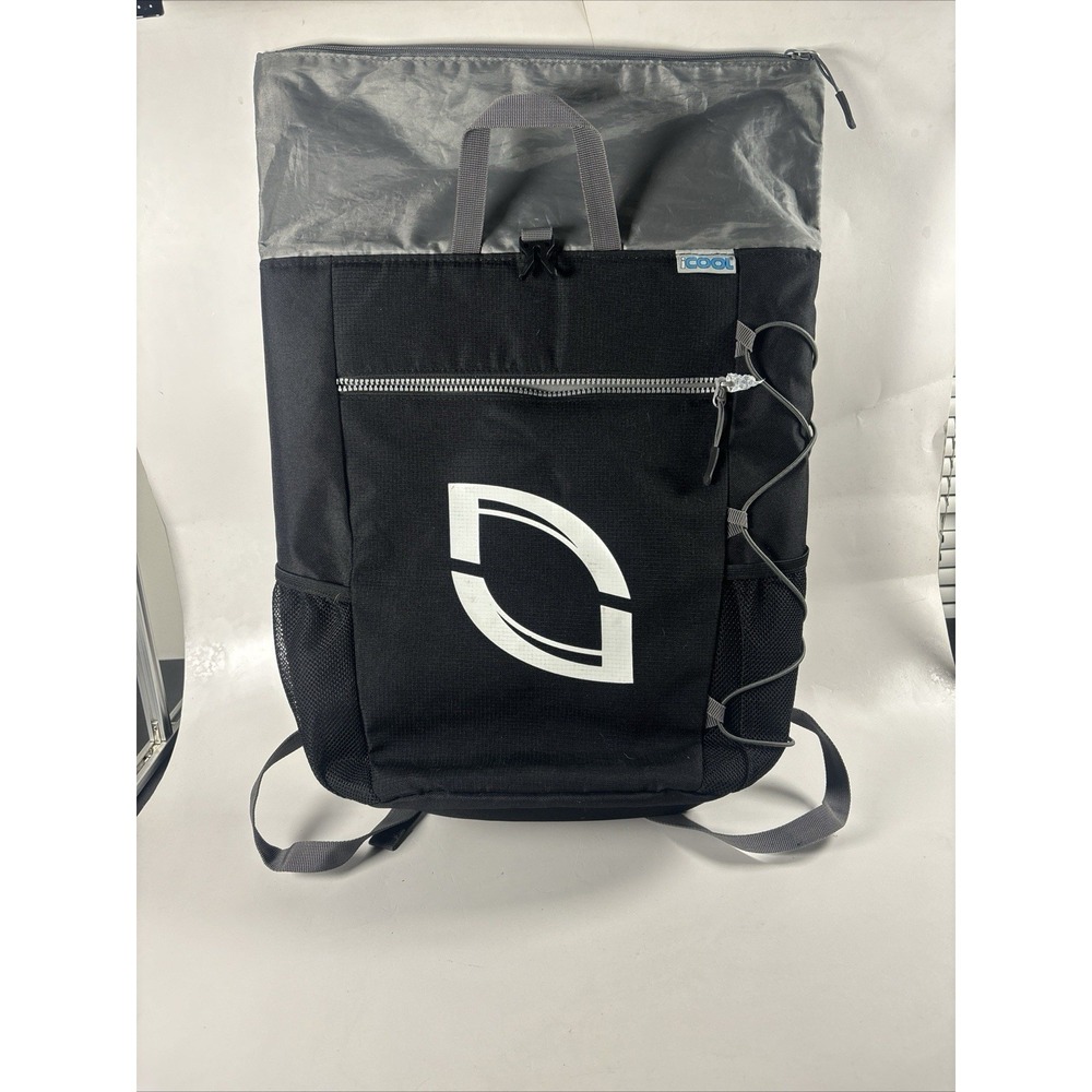 iCOOL Insulated Backpack Cooler Black Soft Sided Outdoor Beach Camping